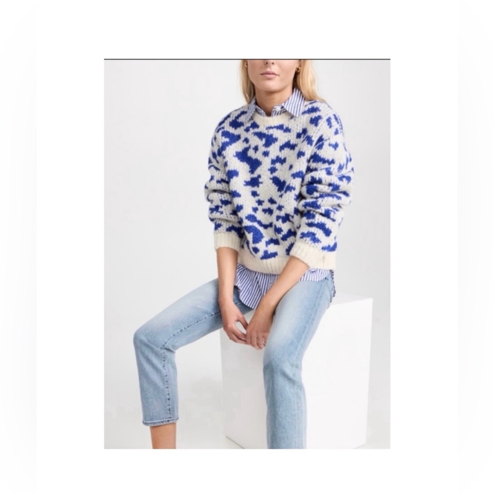 MOTHER | The Crop Jumper Sweater |‎ Feline Friends |  Size Medium